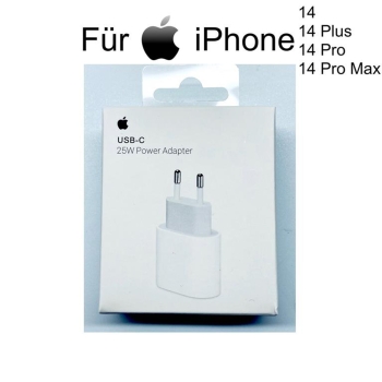 Apple iPhone 14 | 14 Plus | 14 Pro | 14 Pro Max | 25W Ladegerät USB‑C Power Adapter MHJJ83ZM/A